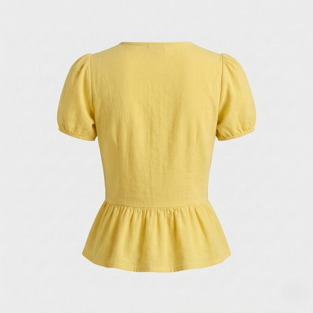 Chemisier en coton jaune