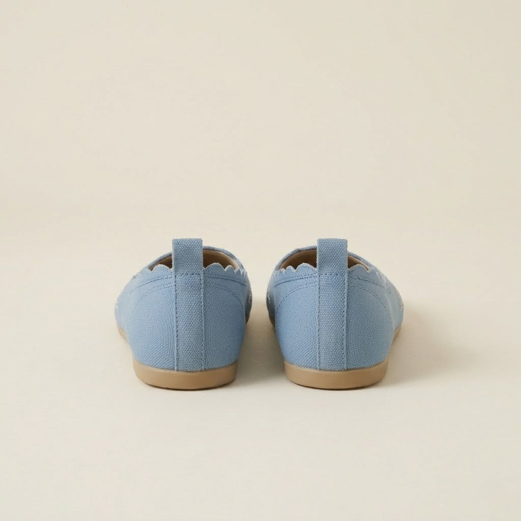 Chaussures plates en toile bleues