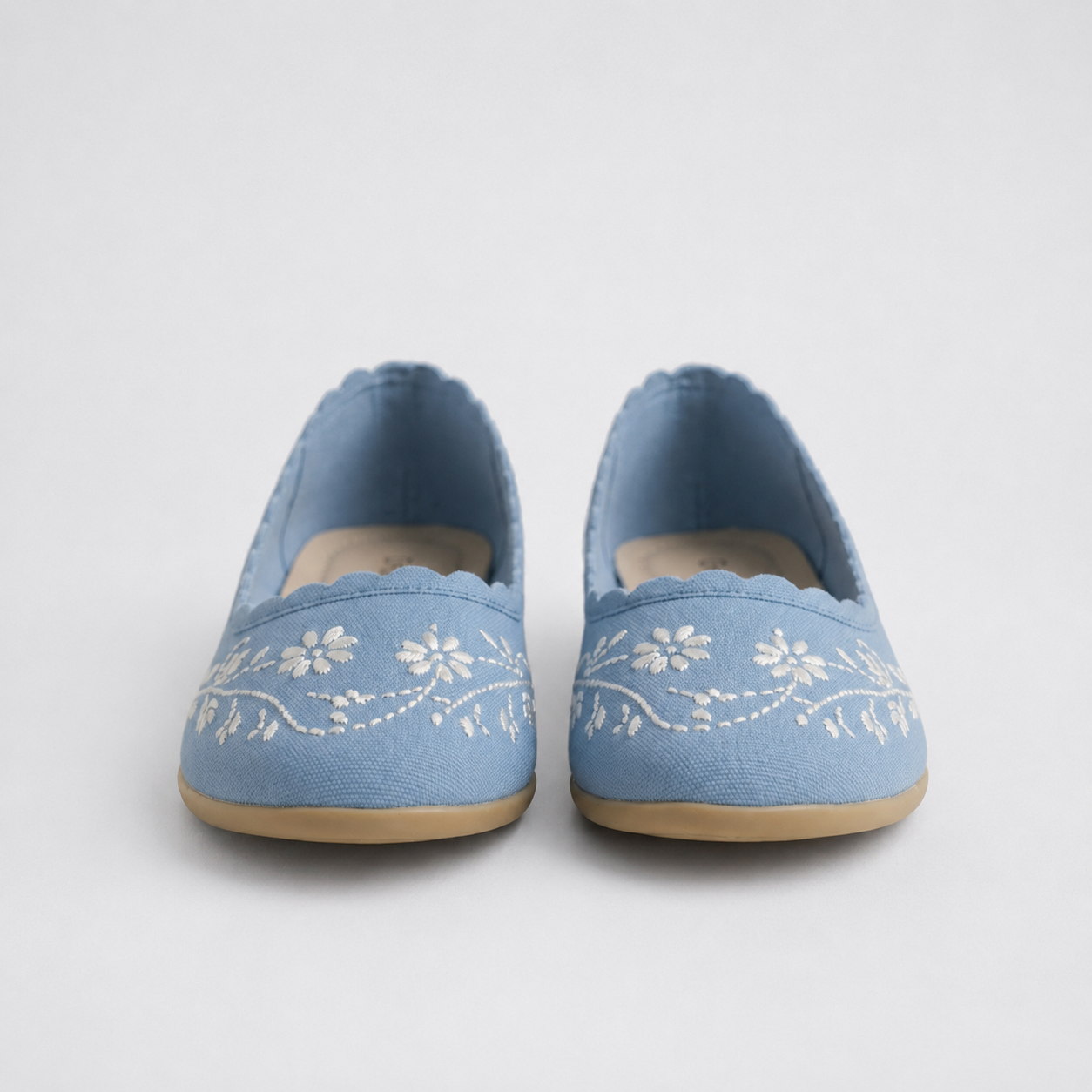 Chaussures plates en toile bleues