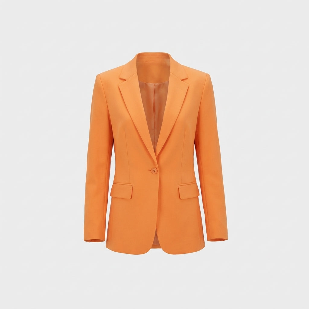 Blazer orange en coton mélangé