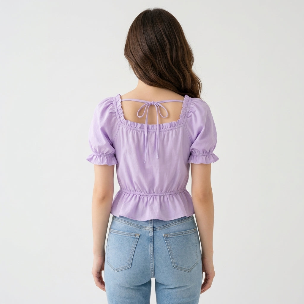 Blouse en coton violet