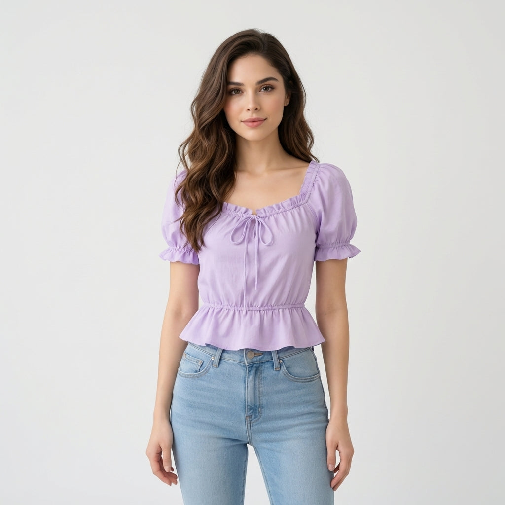 Blouse en coton violet