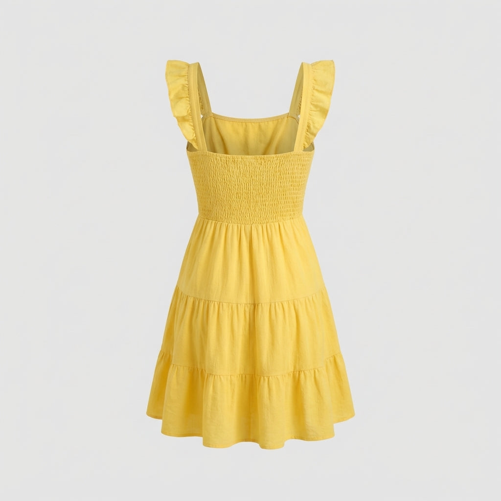 Robe en coton jaune