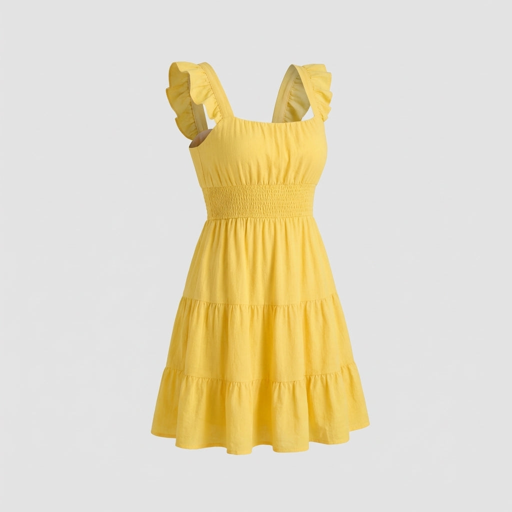 Robe en coton jaune