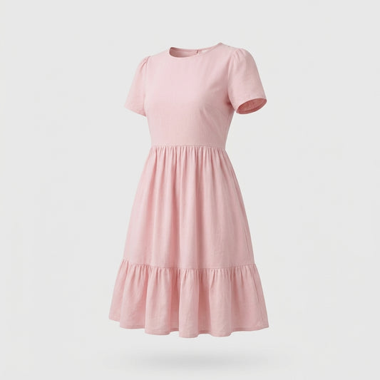 Robe en coton rose